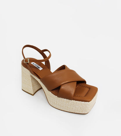 Sandale en cuir marron SUNA - De Las Cuevas Barcelona