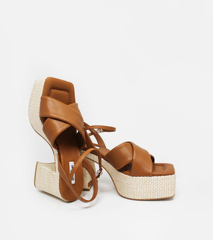 Sandale en cuir marron SUNA - De Las Cuevas Barcelona