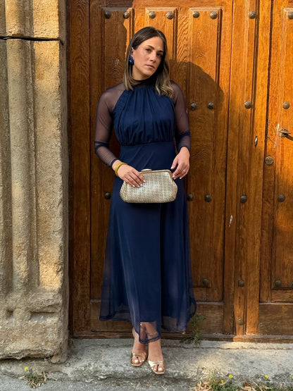 Robe en tulle bleu marine | Olivia