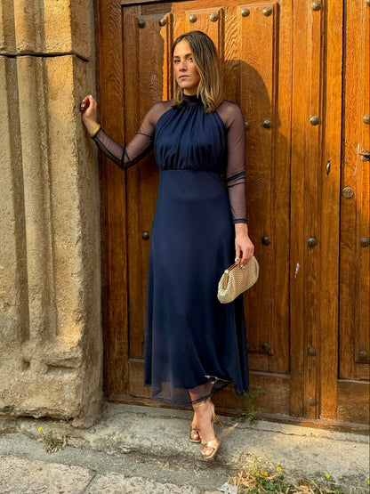 Robe en tulle bleu marine | Olivia