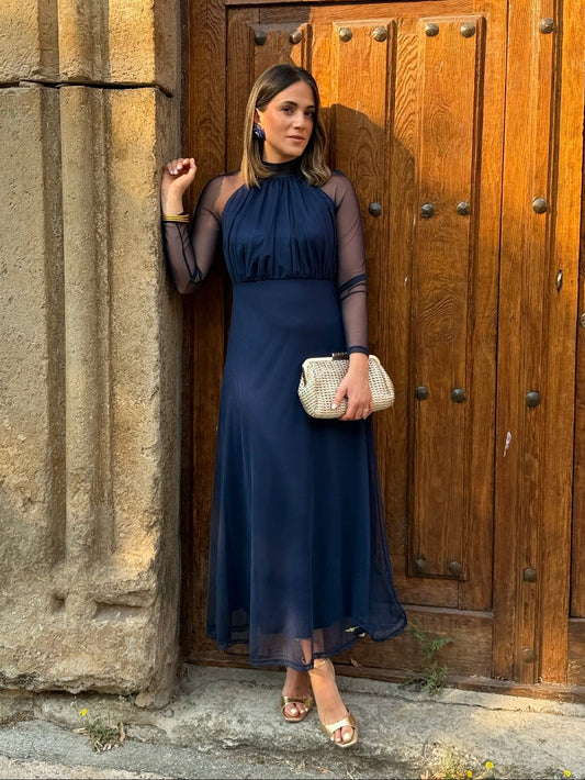 Robe en tulle bleu marine | Olivia