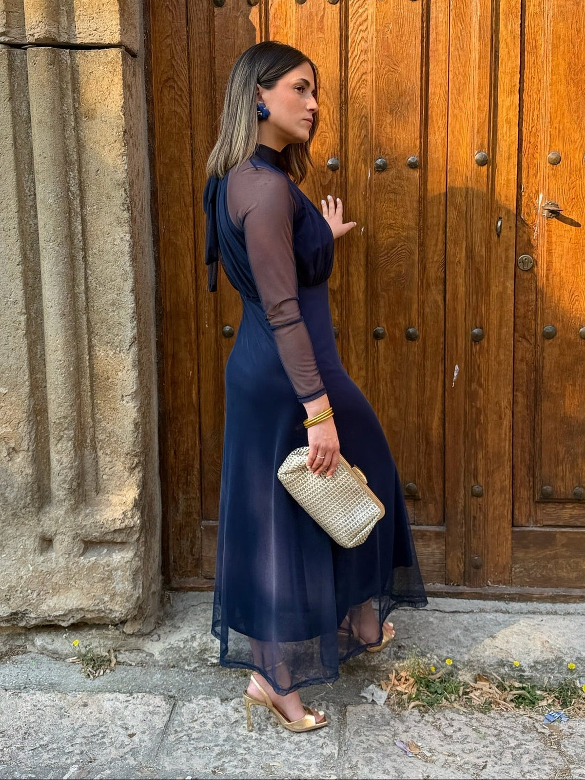 Robe en tulle bleu marine | Olivia