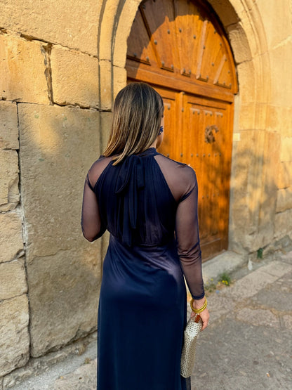 Robe en tulle bleu marine | Olivia