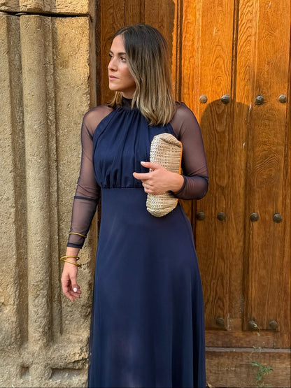 Robe en tulle bleu marine | Olivia