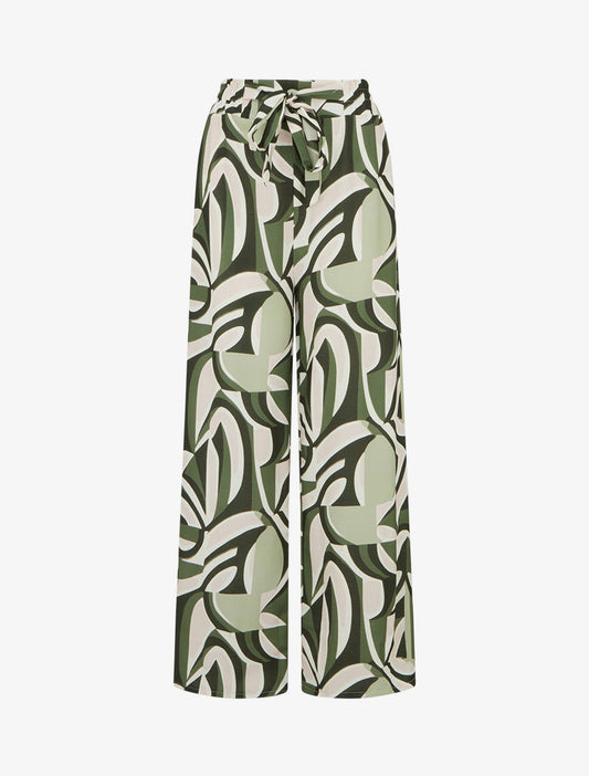 Pantalon ample à imprimé graphique – kaki