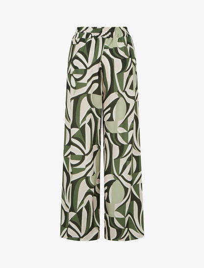 Pantalon ample à imprimé graphique – kaki