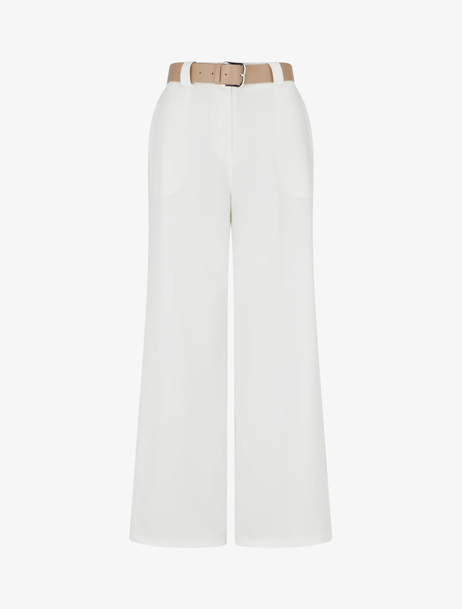 Pantalon ample à rayures - Blanc
