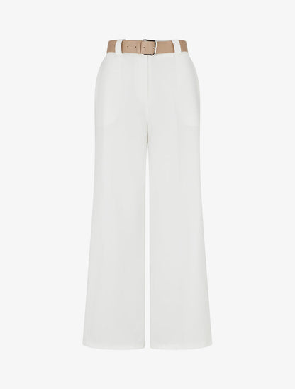 Pantalon ample à rayures - Blanc