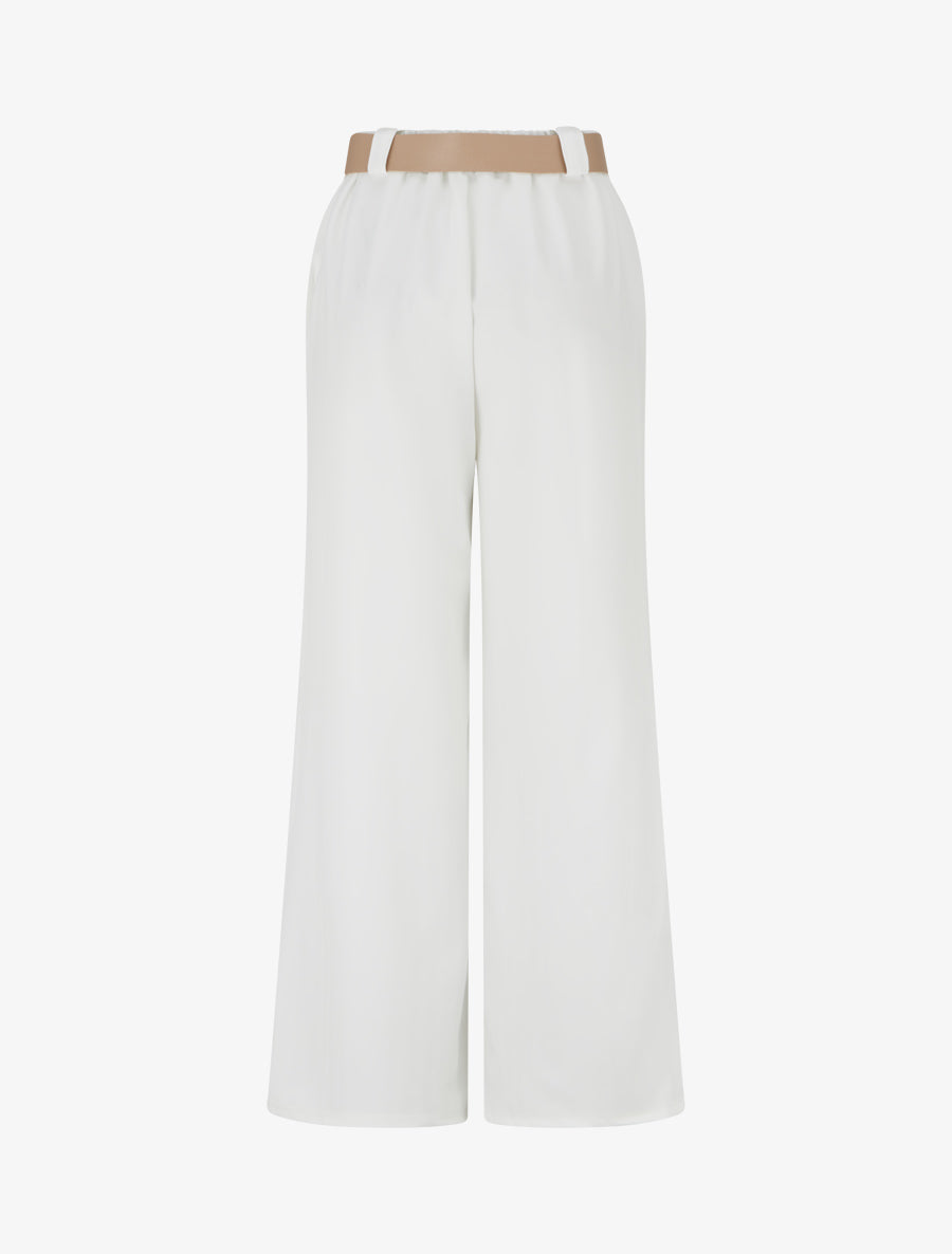 Pantalon ample à rayures - Blanc