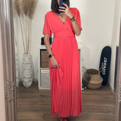 Robe longue corail KARENE