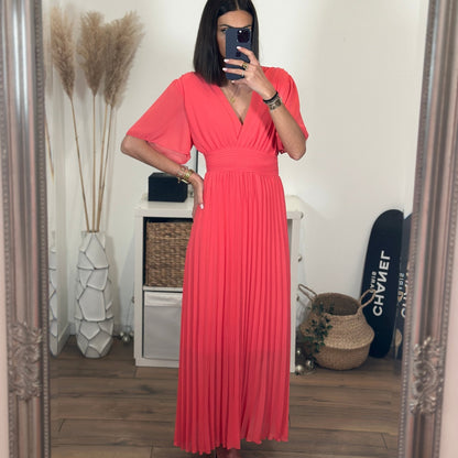 Robe longue corail KARENE