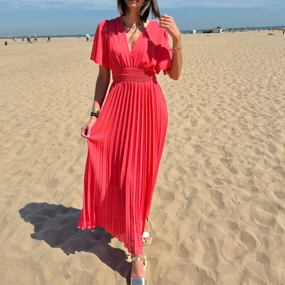 Robe longue corail KARENE
